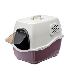 Туалет закрытый под наполнитель для кошек AnimAll фиолетовый, 52х37х48 см
