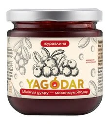 Джем Yagodar журавлина з низьким вмістом цукру, 210 г
