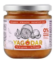 Джем Yagodar мандарин-апельсин-мускатний горіх без цукру, 210 г