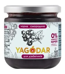 Джем Yagodar для діабетиків чорна смородина без цукру, 210 г