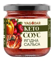 Кето соус Yagodar для м'яса "Ягідна сальса" кеш'ю-журавлина-болгарський перець без цукру, 210 г