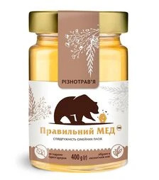 Мед квітковий (різнотрав'я) Правильний мед, 400 г скло