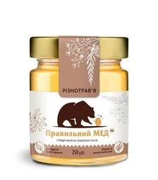 Мед квітковий (різнотрав'я) Правильний мед, 250 г скло