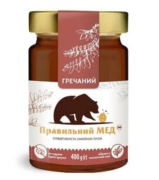 Мед гречаний Правильний мед, 400 г скло