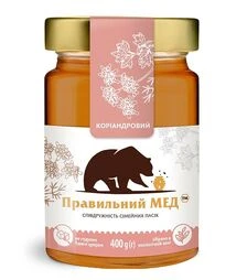 Мед коріандровий Правильний мед, 400 г скло