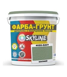 Фарба-грунт акрилова з кварцовим піском SkyLine 4020-G30Y Шалфей, 1,4 кг