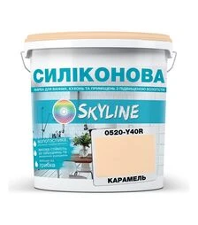 Краска цветная силиконовая для влажных помещений SkyLine 0520-Y40R Карамель, 1 л