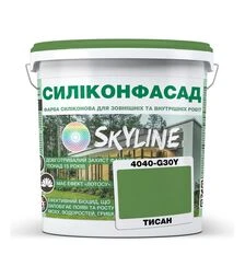 Краска цветная силиконовая фасадная Силиконфасад SkyLine 4040-G30Y Тисан, 10 л