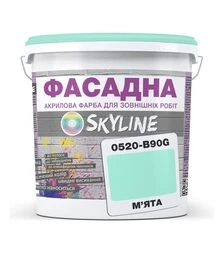 Краска цветная акрил-латексная фасадная SkyLine 0520-B90G Мята, 10 л