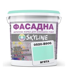 Краска цветная акрил-латексная фасадная SkyLine 0520-B90G Мята, 3 л