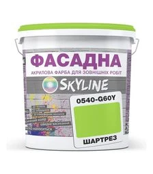 Краска цветная акрил-латексная фасадная SkyLine 0540-G60Y Шартрез, 1 л