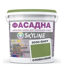Краска цветная акрил-латексная фасадная SkyLine 3030-G40Y Оливковый, 3 л