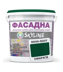 Краска цветная акрил-латексная фасадная SkyLine 5540-G20Y Изумруд, 10 л