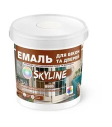 Емаль акрилова SkyLine Wood для вікон та дверей Біла, 0,4 л