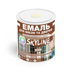 Емаль акрилова SkyLine Wood для вікон та дверей RAL 1015 Слонова кістка, 0,75 л