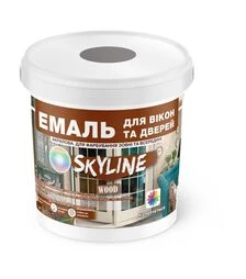 Эмаль акриловая SkyLine Wood для окон и дверей RAL 7046 Серая, 0,4 л