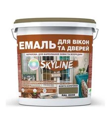Емаль акрилова SkyLine Wood для вікон та дверей RAL 8008 Жовто-коричнева, 3 л
