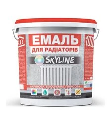 Емаль акрилова термостійка SkyLine для радіаторів Біла Глянсова, 10 л