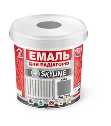 Эмаль акриловая термостойкая SkyLine для радиаторов RAL 7046 Серая Глянцевая, 0,4 л