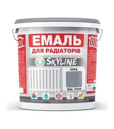 Емаль акрилова термостійка SkyLine для радіаторів RAL 7046 Сіра Глянсова, 5 л