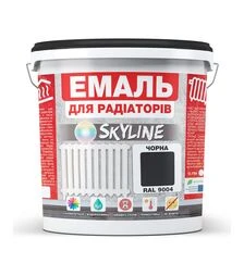 Емаль акрилова термостійка SkyLine для радіаторів RAL 9004 Чорна Глянсова, 3 л