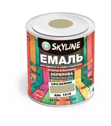 Эмаль акриловая SkyLine для пола RAL 1019 Серо-бежевая, 0,75 л