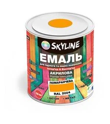 Емаль акрилова SkyLine для підлоги RAL 2004 Помаранчева, 0,75 л