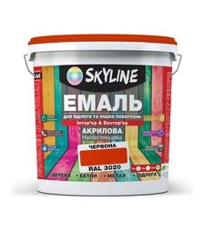 Емаль акрилова SkyLine для підлоги RAL 3020 Червона, 10 л