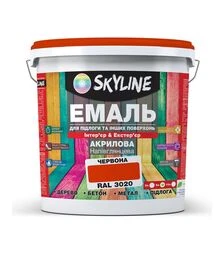 Емаль акрилова SkyLine для підлоги RAL 3020 Червона, 5 л