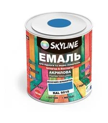 Емаль акрилова SkyLine для підлоги RAL 5015 Яскраво-блакитна, 0,75 л