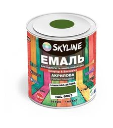 Емаль акрилова SkyLine для підлоги RAL 6003 Оливково-зелена, 0,75 л