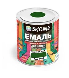 Емаль акрилова SkyLine для підлоги RAL 6005 Зелена, 0,75 л