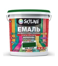 Эмаль акриловая SkyLine для пола RAL 6005 Зеленая, 10 л