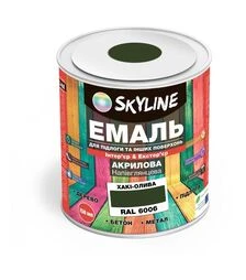Емаль акрилова SkyLine для підлоги RAL 6006 Хакі-олива, 0,75 л