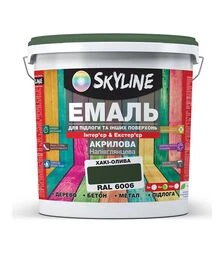Емаль акрилова SkyLine для підлоги RAL 6006 Хакі-олива, 5 л