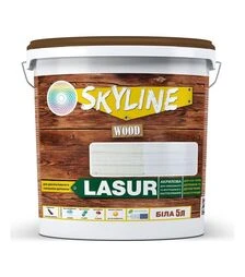 Лазурь акриловая декоративно-защитная SkyLine LASUR Wood для обработки дерева Белая, 5 л
