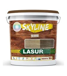 Лазурь акриловая декоративно-защитная SkyLine LASUR Wood для обработки дерева Венге, 10 л