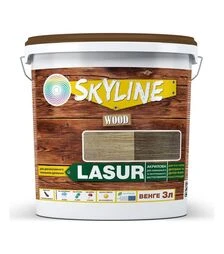 Лазурь акриловая декоративно-защитная SkyLine LASUR Wood для обработки дерева Венге, 3 л