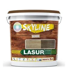 Лазурь акриловая декоративно-защитная SkyLine LASUR Wood для обработки дерева Венге, 5 л