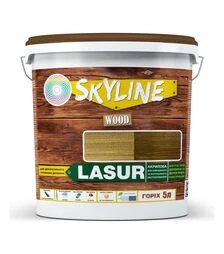Лазур акрилова декоративно-захисна SkyLine LASUR Wood для обробки дерева Горіх, 5 л