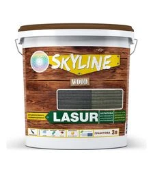 Лазур акрилова декоративно-захисна SkyLine LASUR Wood для обробки дерева Графітова, 3 л