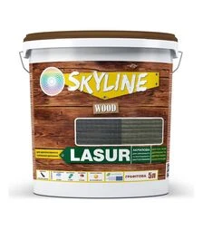 Лазур акрилова декоративно-захисна SkyLine LASUR Wood для обробки дерева Графітова, 5 л