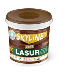 Лазур акрилова декоративно-захисна SkyLine LASUR Wood для обробки дерева Каштан, 0,4 л