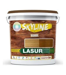 Лазур акрилова декоративно-захисна SkyLine LASUR Wood для обробки дерева Каштан, 5 л