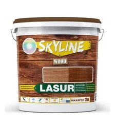 Лазур акрилова декоративно-захисна SkyLine LASUR Wood для обробки дерева Махагон, 3 л