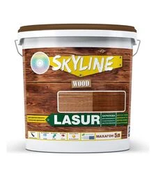 Лазур акрилова декоративно-захисна SkyLine LASUR Wood для обробки дерева Махагон, 5 л