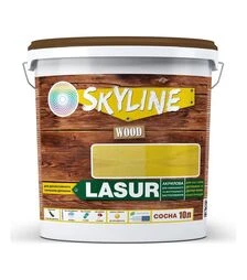 Лазур акрилова декоративно-захисна SkyLine LASUR Wood для обробки дерева Сосна, 10 л