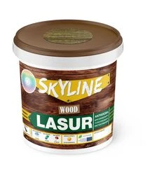 Лазур акрилова декоративно-захисна SkyLine LASUR Wood для обробки дерева Темний дуб, 0,4 л