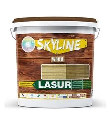 Лазур акрилова декоративно-захисна SkyLine LASUR Wood для обробки дерева Темний дуб, 10 л