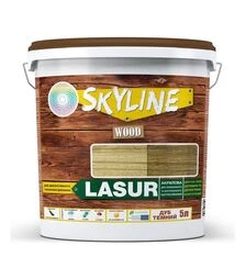 Лазур акрилова декоративно-захисна SkyLine LASUR Wood для обробки дерева Темний дуб, 5 л